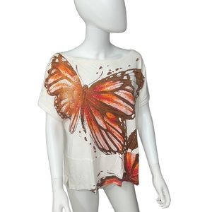 ST. JOHN Monarch Butterfly Blouse